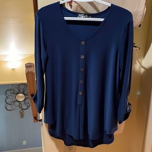 Sympli slate blue ‘buttoned’ top size 12